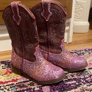 Pink Glitter Cowboy Boots